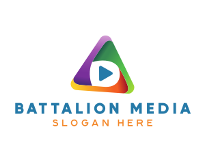 Multicolor Media Player logo design