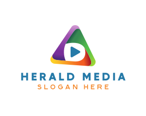 Multicolor Media Player logo design