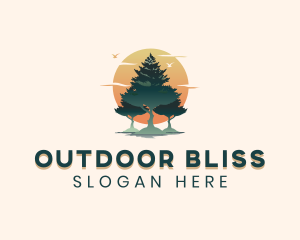 Pine Tree Sunset logo design