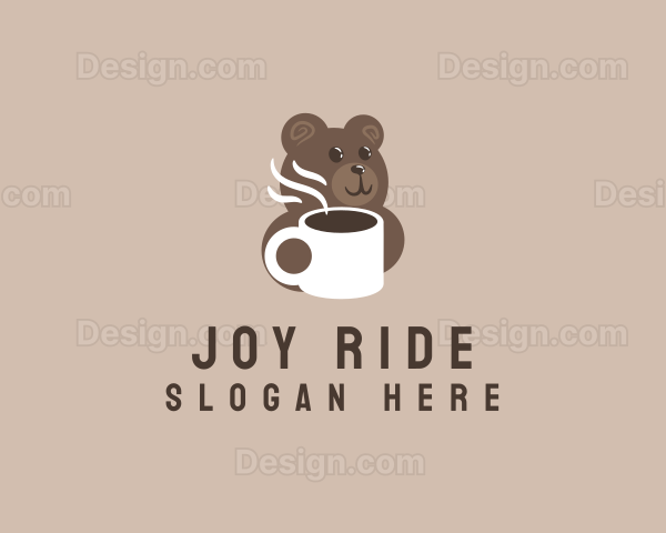 Hot Coffee Bear Logo