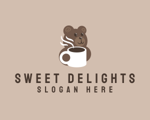 Hot Coffee Bear logo design