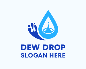 Blue Water Droplet  logo design