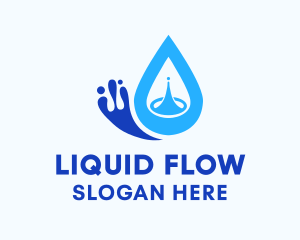 Blue Water Droplet  logo design