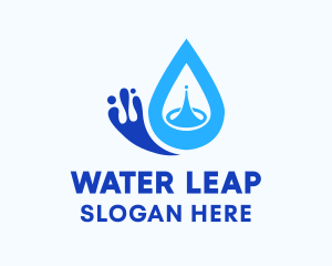 Blue Water Droplet  logo design