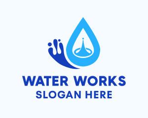 Blue Water Droplet  logo design