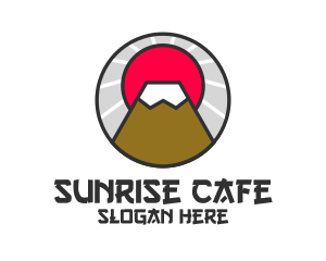 Asian Mountain Sunrise logo design