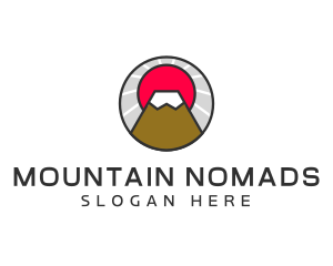 Asian Mountain Sunrise logo design