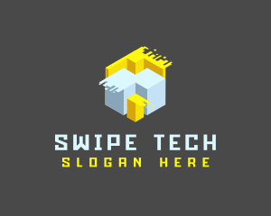 Pixel Tech Cube Box logo design