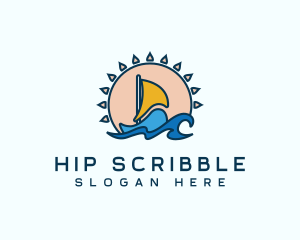 Summer Beach Boat logo design