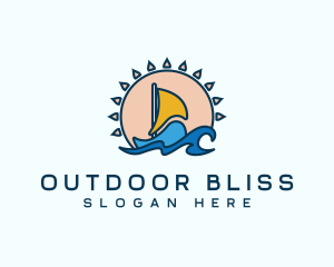 Summer Beach Boat logo design