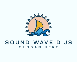 Summer Beach Boat logo design