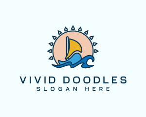 Summer Beach Boat logo design