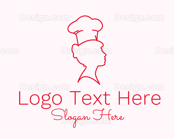 Minimalist Woman Chef Logo