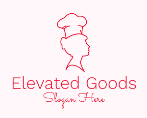 Minimalist Woman Chef logo design