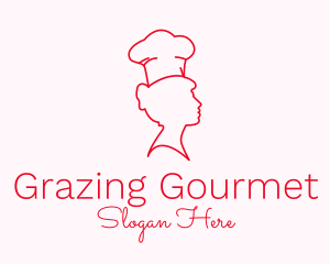 Minimalist Woman Chef logo design