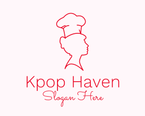 Minimalist Woman Chef logo design