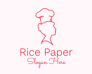 Minimalist Woman Chef logo design