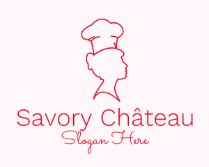 Minimalist Woman Chef logo design