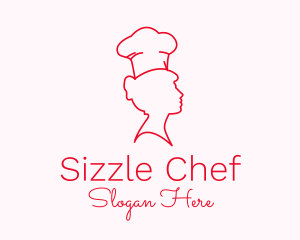 Minimalist Woman Chef logo design