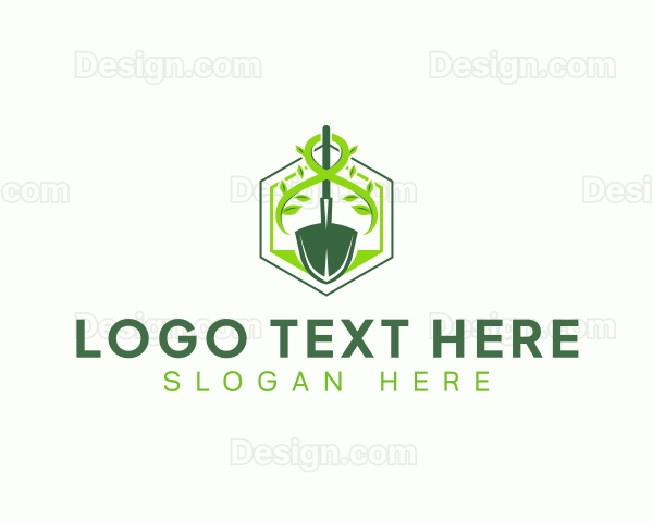 Lawn Shovel Gardening Logo