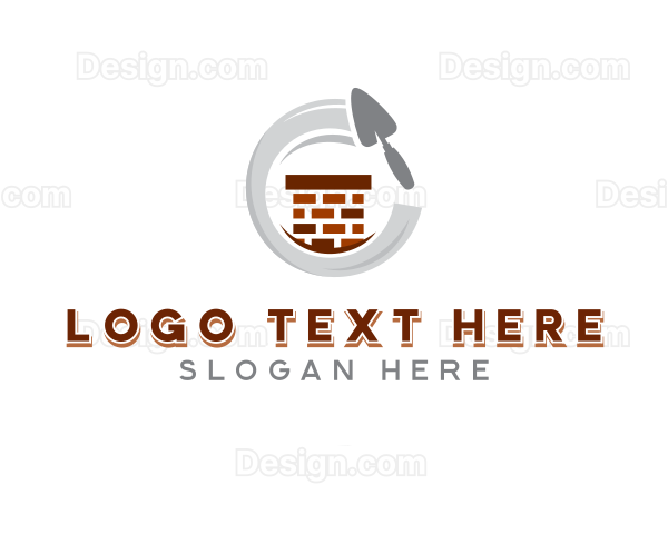 Construction Trowel Brick Logo