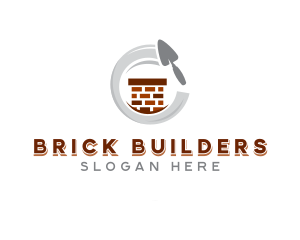 Construction Trowel Brick logo design