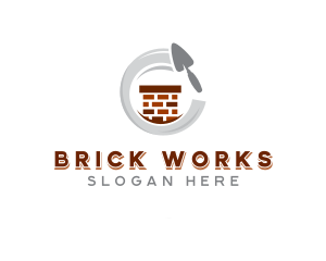 Construction Trowel Brick logo design