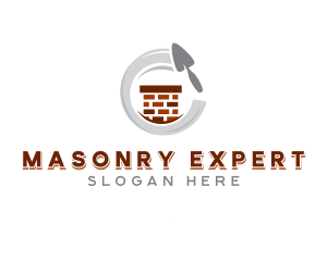 Construction Trowel Brick logo design