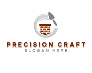 Construction Trowel Brick logo design