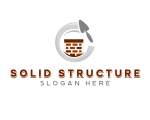 Construction Trowel Brick logo design