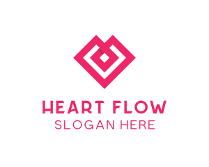 Geometric Diamond Heart logo