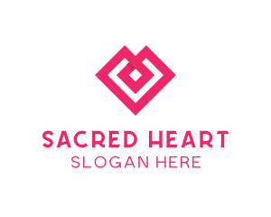 Geometric Diamond Heart logo design