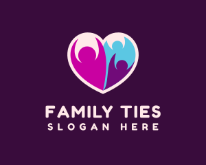 Heart Family Love logo design