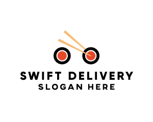 Sushiroll Bike Delivery logo design