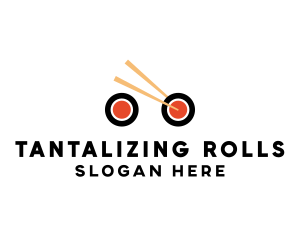 Sushiroll Bike Delivery logo design