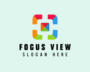 Colorful Viewfinder Focus logo design