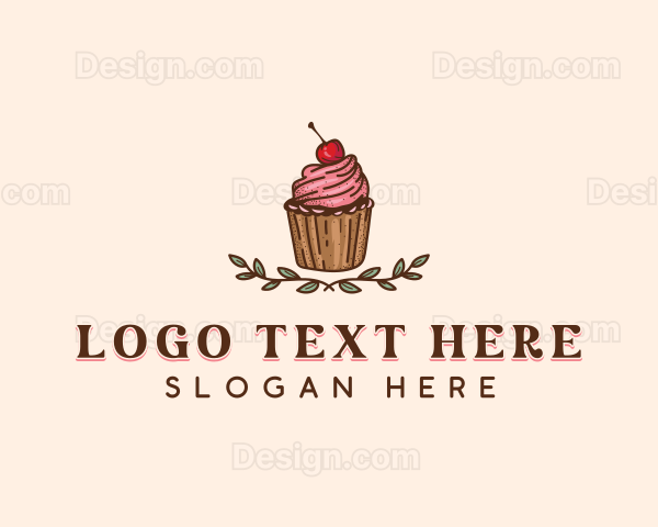 Sweet Cherry Cupcake Logo