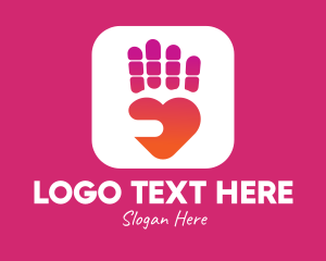 App - Heart Hand App logo design
