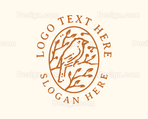 Tree Leaf Bird Logo