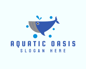 Cute Marine Whale logo design