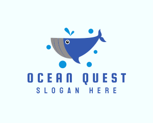 Cute Marine Whale logo