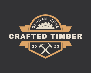 Saw Hammer Carpentry logo design