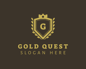 Gold Royalty Shield logo design