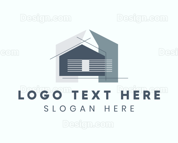 House Blueprint Construction Logo