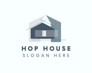 House Blueprint Construction logo design