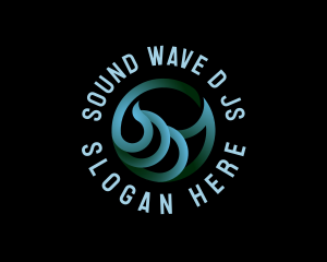 Abstract Beach Wave Circle logo design