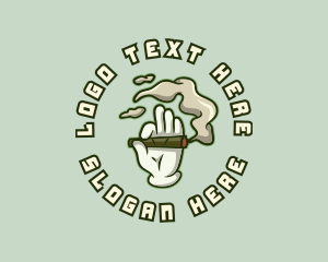 Cigarette Smoking Hand logo design