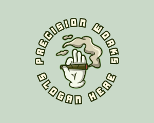 Cigarette Smoking Hand Logo