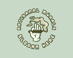 Cigarette Smoking Hand logo design