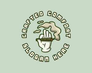 Cigarette Smoking Hand logo design